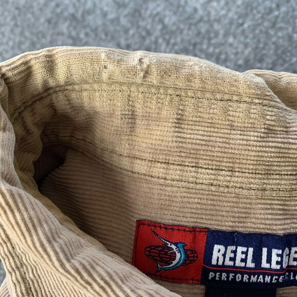 Reel Legends Corduroy Shirt Mens Medium Brown Button Up Casual Long Sleeve - Picture 3 of 12
